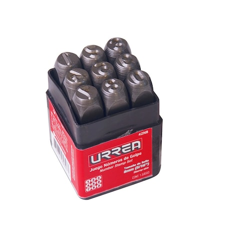 Urrea Number Stamp Set, 8Mm (5/16") 42N8